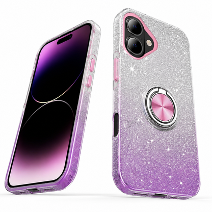 Purple silver iPhone 17 protective kickstand phone cover