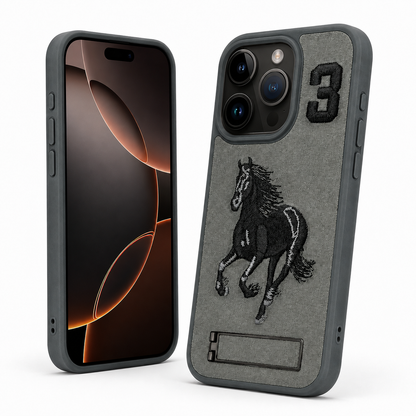 Horse design mobile cover with raised camera protection for iPhone 12