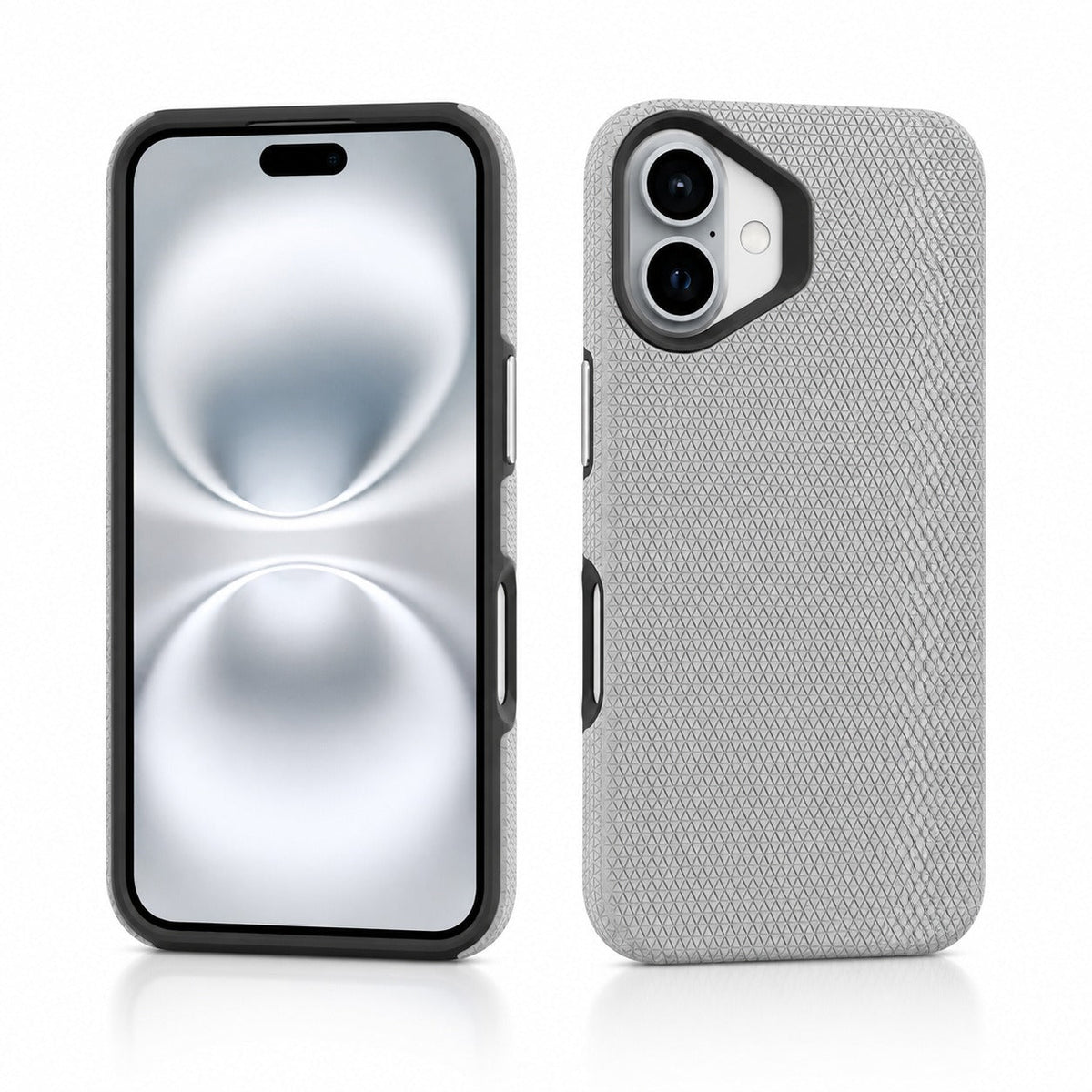  Grey iPhone 16 Case, Triangle Phone Case, Shockproof Protective Cover, MagSafe Compatible Case