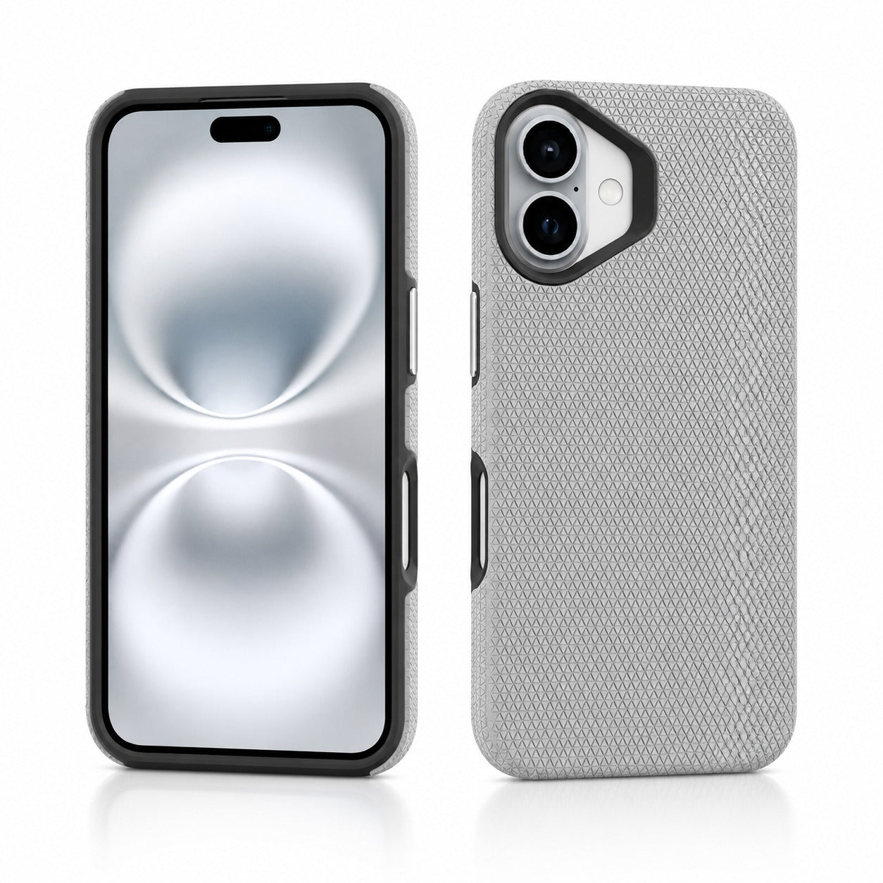  Grey iPhone 16 Case, Triangle Phone Case, Shockproof Protective Cover, MagSafe Compatible Case