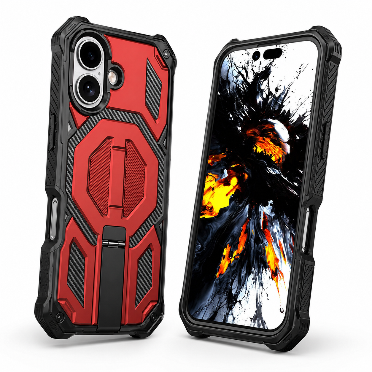 Red iPhone 17 case with MagSafe compatible protective phone cover