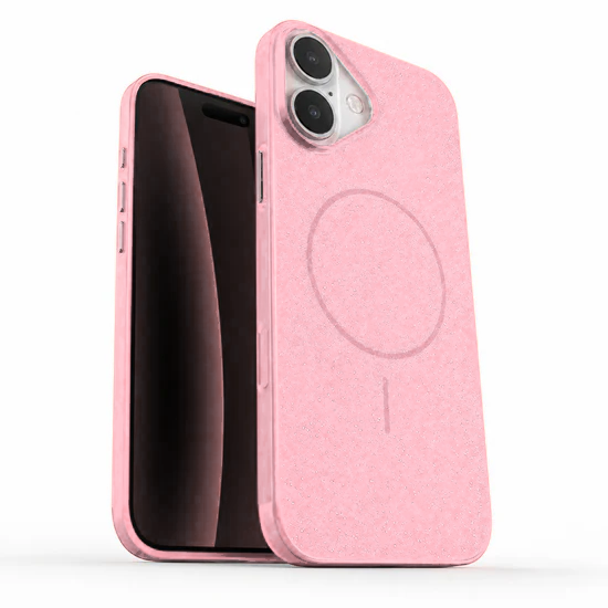 Apple iPhone 16 Rose Gold Glitter Case with MagSafe Compatible Protective Cover
