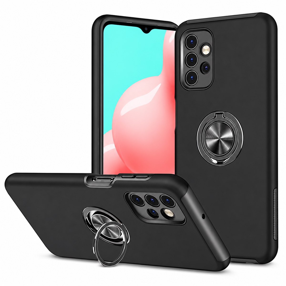 Swirl Invisible Ring Case for Samsung Galaxy A71 - Black