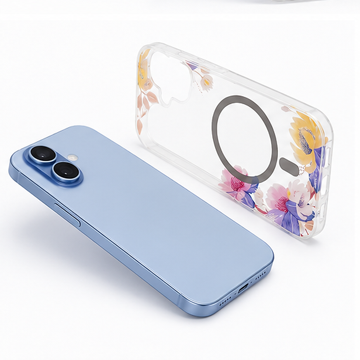 Transparent Yellow Flower MagSafe Case for Apple iPhone 17 – Protective Designer Mobile Cover
