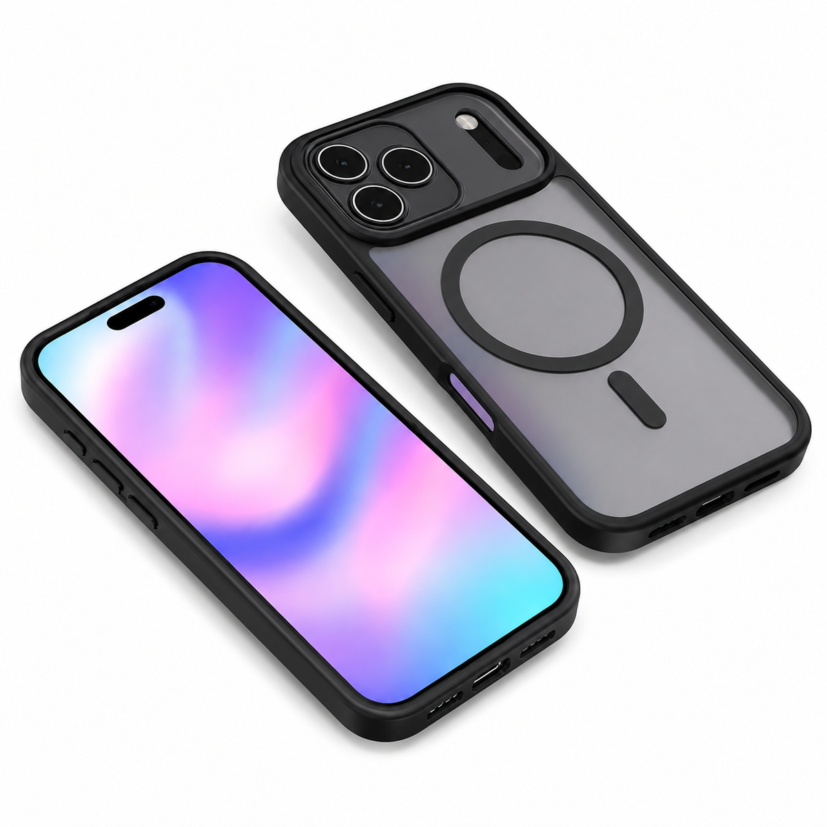 Rubberized Matte iPhone Case, Wireless Charging Compatible Case, Protective Smartphone Case.