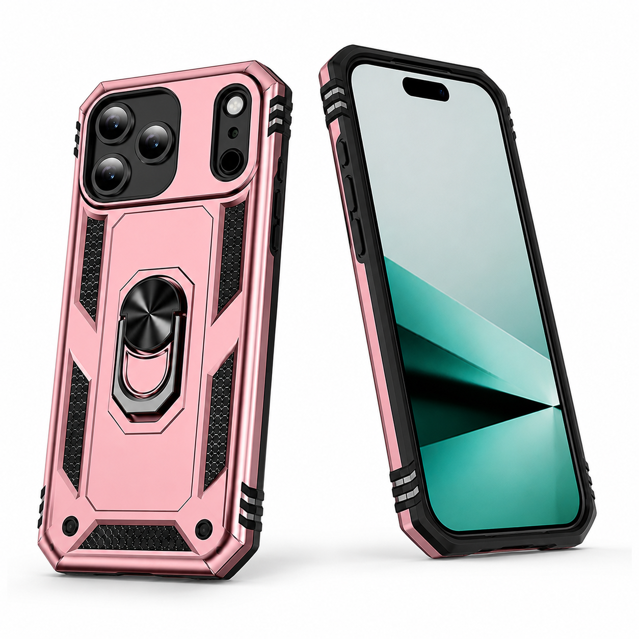 Premium Apple iPhone 17 Pro Max Rose Gold Case with Shockproof Mobile Cover, Magnetic Case, Ring Stand, Rugged Hybrid Protection, and Everyday Defense