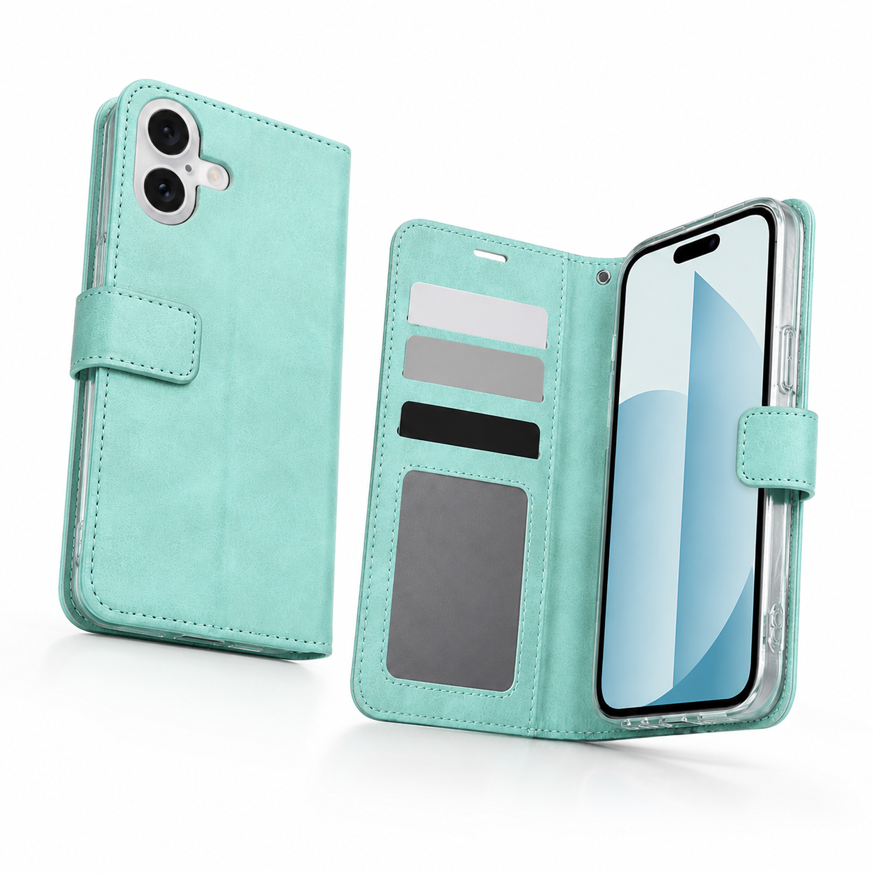MagSafe compatible iPhone 17 wallet cover with camera protection