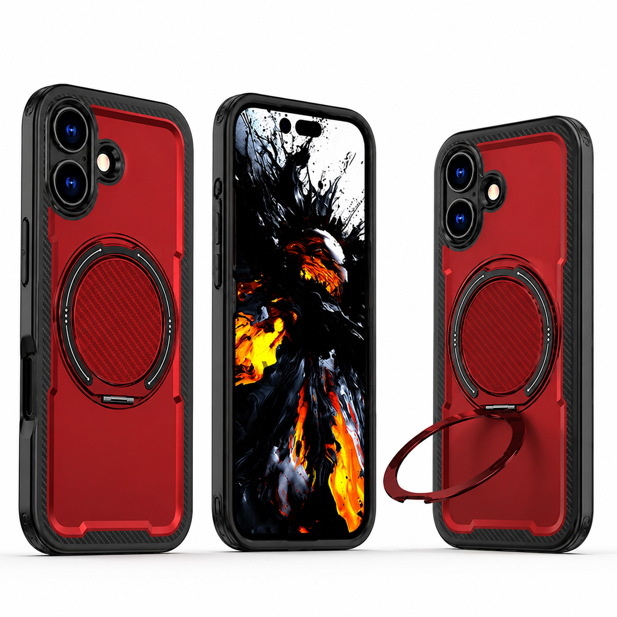 Premium Red Phone Cover Impact Resistant Mobile Case for Apple iPhone 17