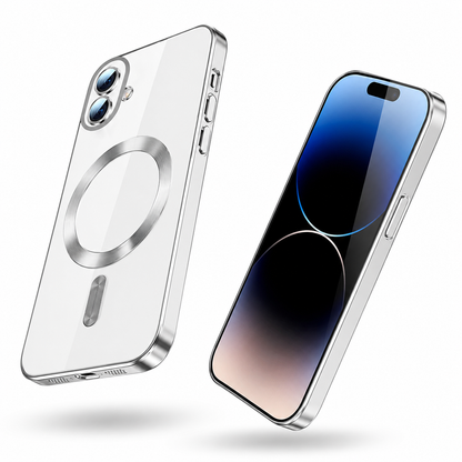 Slim Silver Phone Case for Apple iPhone 17 with premium TPU bumper and wireless charging support