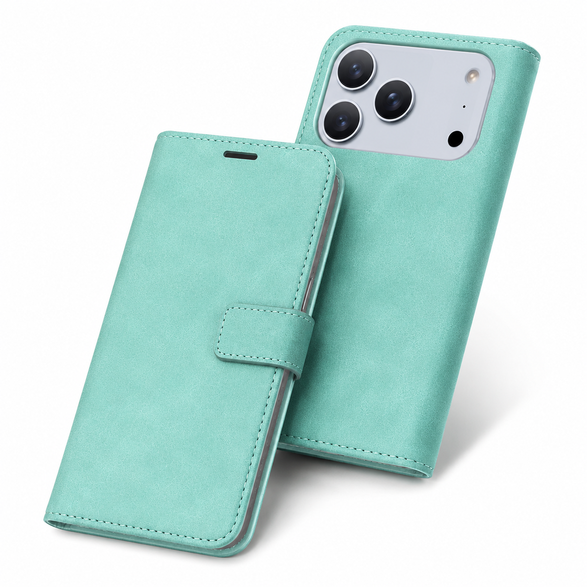 Teal Wallet Phone Case for Apple iPhone 17 Pro Max Card Holder and Photo ID Cover