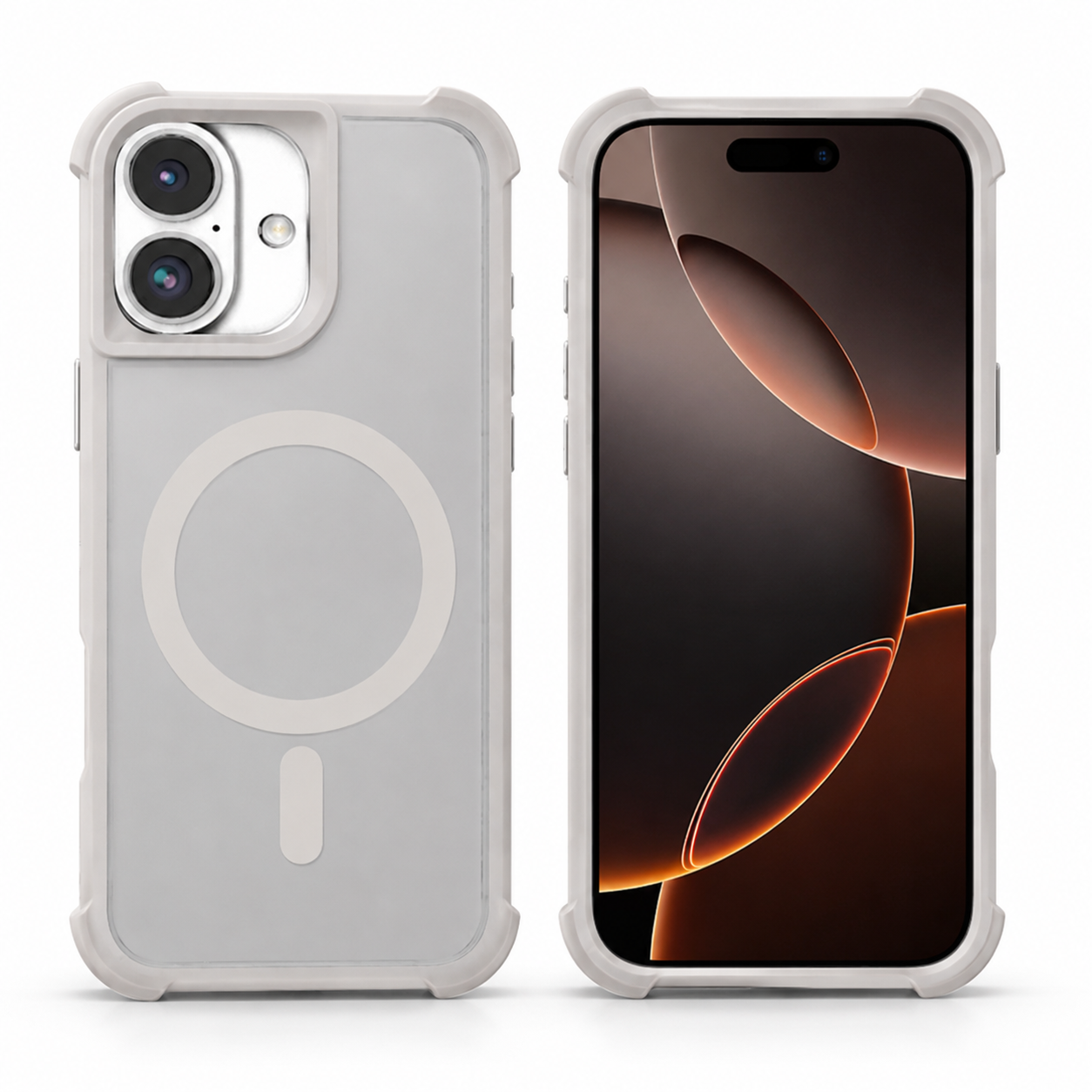 Apple iPhone 16 Grey MagSafe Case clear protective phone case with military-grade corner protection