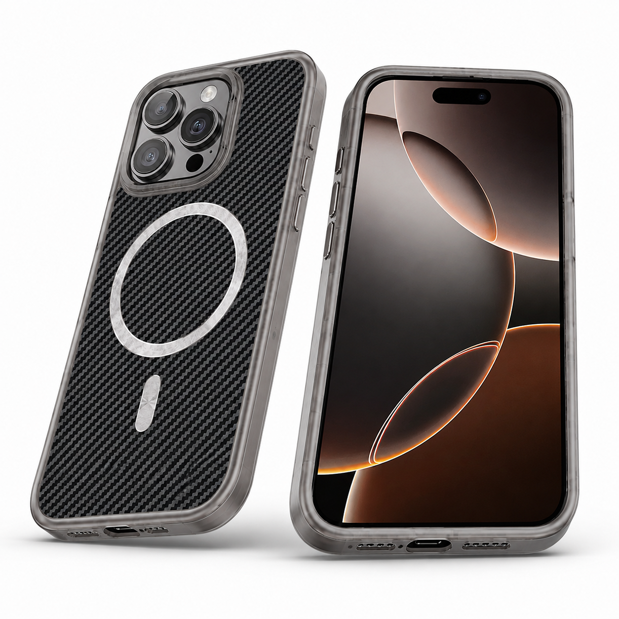 Grey Carbon Elite shockproof case for Apple iPhone 12 Pro 6.1 inch