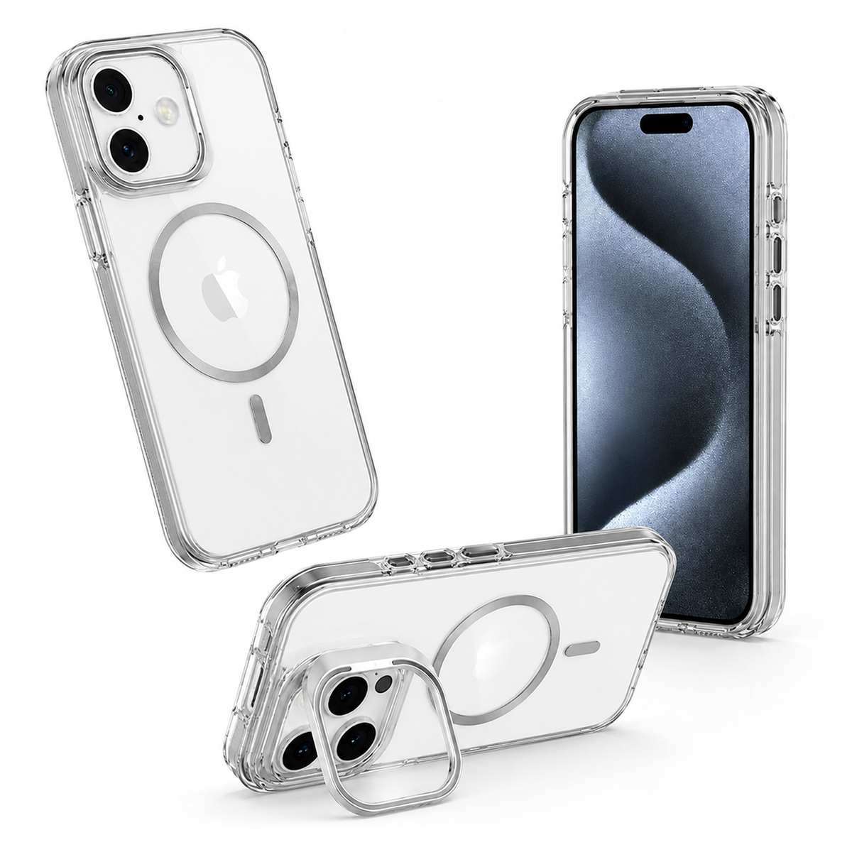 Transparent Protective Phone Case for Apple iPhone 16 Military Grade Drop Protection Case