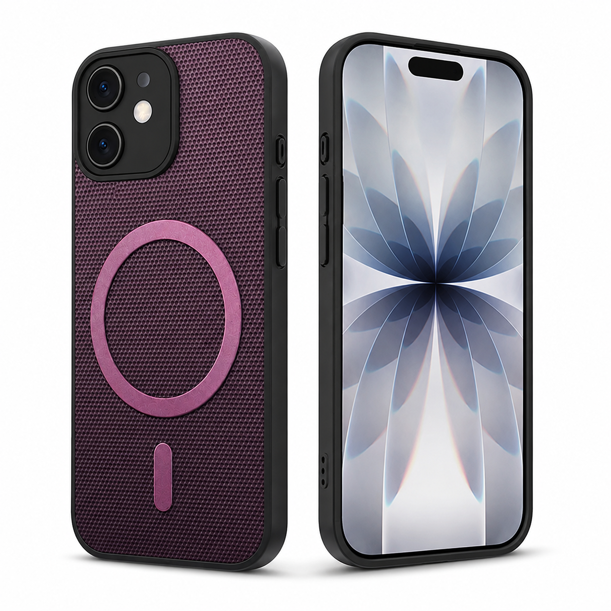 Purple textured iPhone 12 MagSafe protective phone cover
