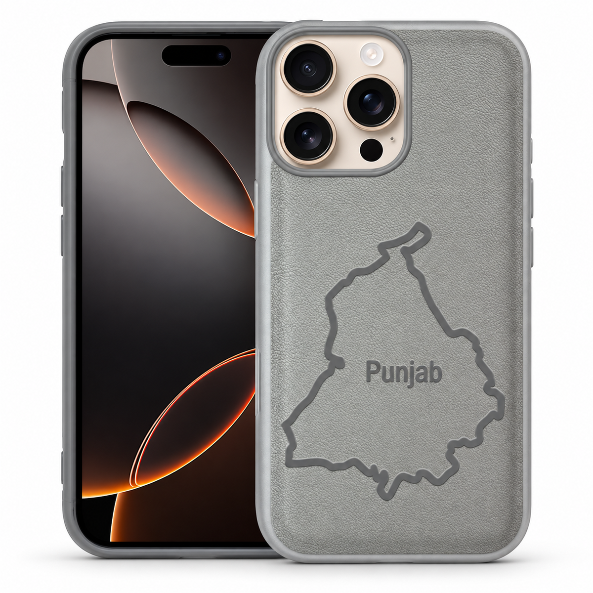Grey PNB Crafted protective case for Apple iPhone 12 / 12 Pro 6.1-inch.