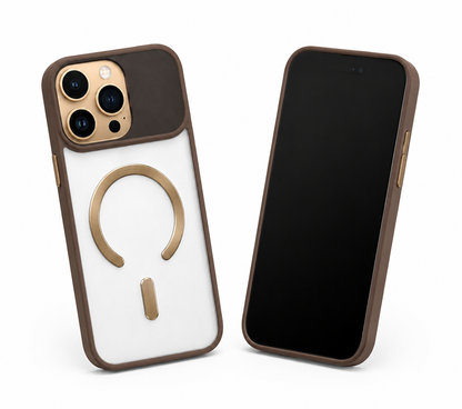Desert gold frosted iPhone 12 protective MagSafe phone cover