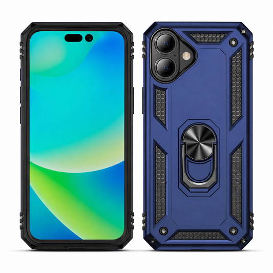 Navy anti-drop hybrid protective case for Apple iPhone 16
