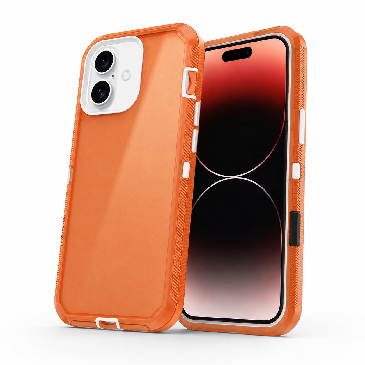 MagSafe-compatible orange protective case for Apple iPhone 17