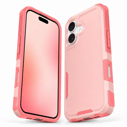 Pink iPhone 17 protective cover with raised camera edges