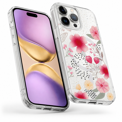 Light pink flower shockproof case for Apple iPhone 12 Pro 6.1 inch