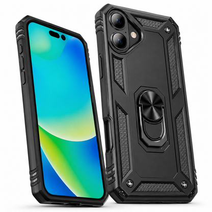 Shockproof black iPhone 17 case with reinforced protective corners