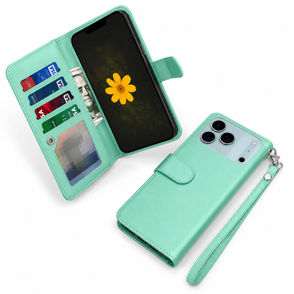  Apple iPhone 17 Pro Max Protective Wallet Case with Card Holder, Shockproof Phone Cover, Leather Folio Case