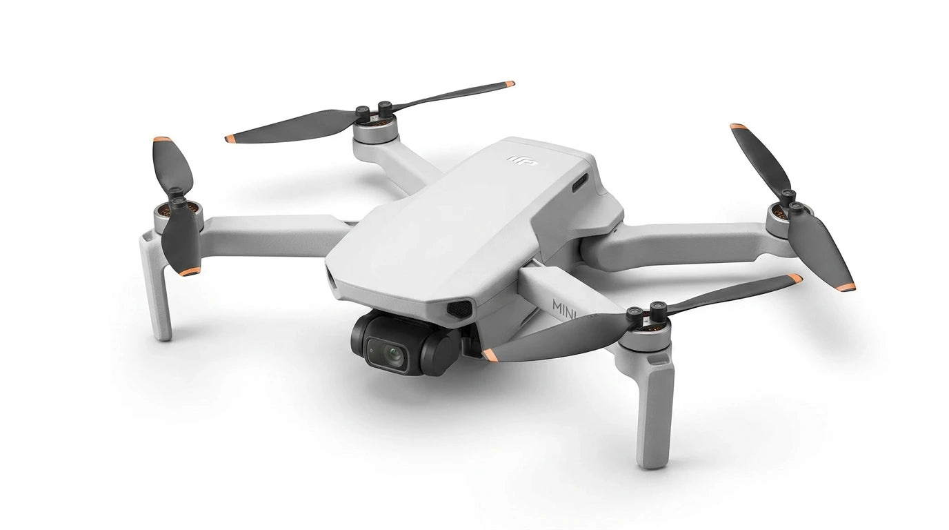 future tech gadgets Canada. cutting edge electronics online Canada. DJI Mini 4K Quadcopter Drone with Camera & Controller. Gallery image 4. Lines name one specific SKU—never substitute a generic lookalike from the category. After review passes, each render should still read as a fresh studio viewpoint of that same physical unit.