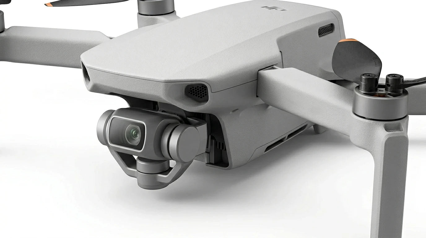 future tech gadgets Canada. cutting edge electronics online Canada. DJI Mini 4K Quadcopter Drone with Camera & Controller. Gallery image 6. Lines name one specific SKU—never substitute a generic lookalike from the category. After review passes, each render should still read as a fresh studio viewpoint of that same physical unit.