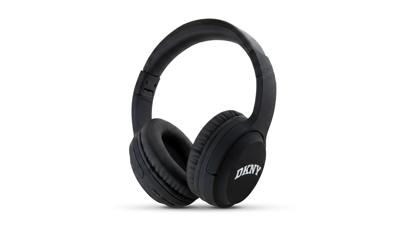 future tech gadgets Canada. premium tech accessories Canada. DKNY Headphones Bluetooth. Gallery image 7. Lines name one specific SKU—never substitute a generic lookalike from the category. After review passes, each render should still read as a fresh studio viewpoint of that same physical unit.
