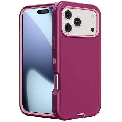 Triple Protection Case, Apple iPhone 17 Pro Max Case, Pink Rose Phone Cover, MagSafe Case