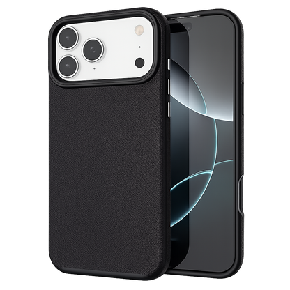 Black Dotted Comm Case for Apple iPhone 17 Pro Shockproof Phone Case MagSafe Compatible Cover.