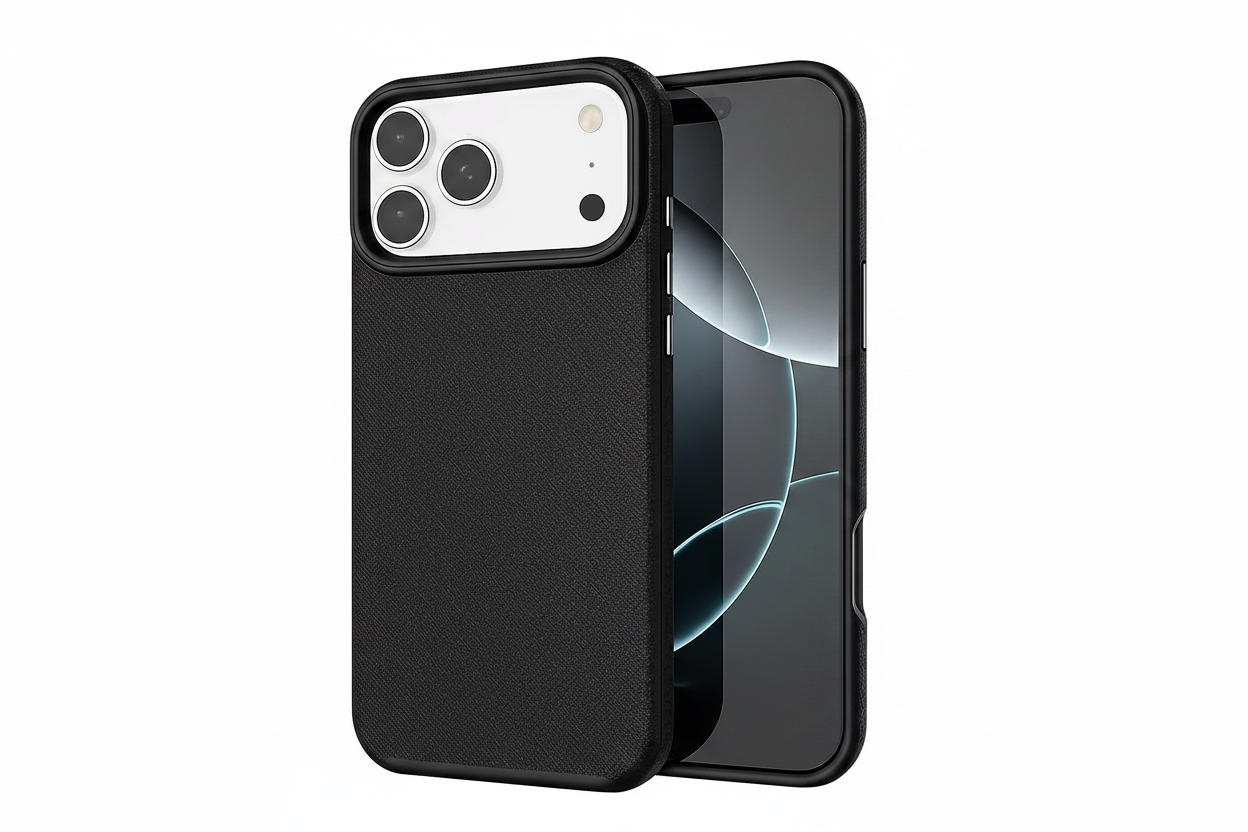Black Dotted Comm Case for Apple iPhone 17 Pro Max Shockproof Phone Case MagSafe Compatible Cover.