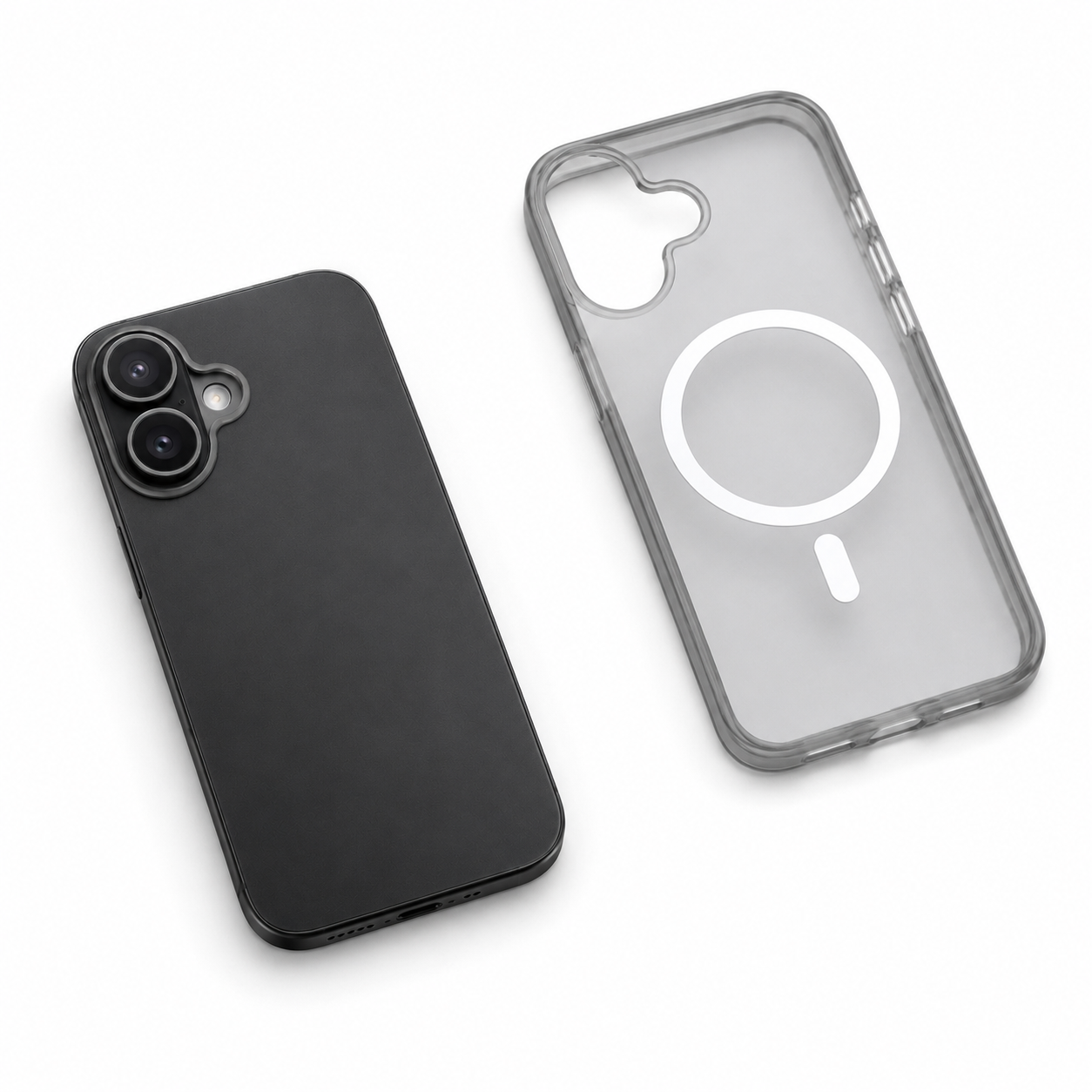Black Frosted Phone Case for Apple iPhone 16 durable impact-resistant MagSafe mobile cover