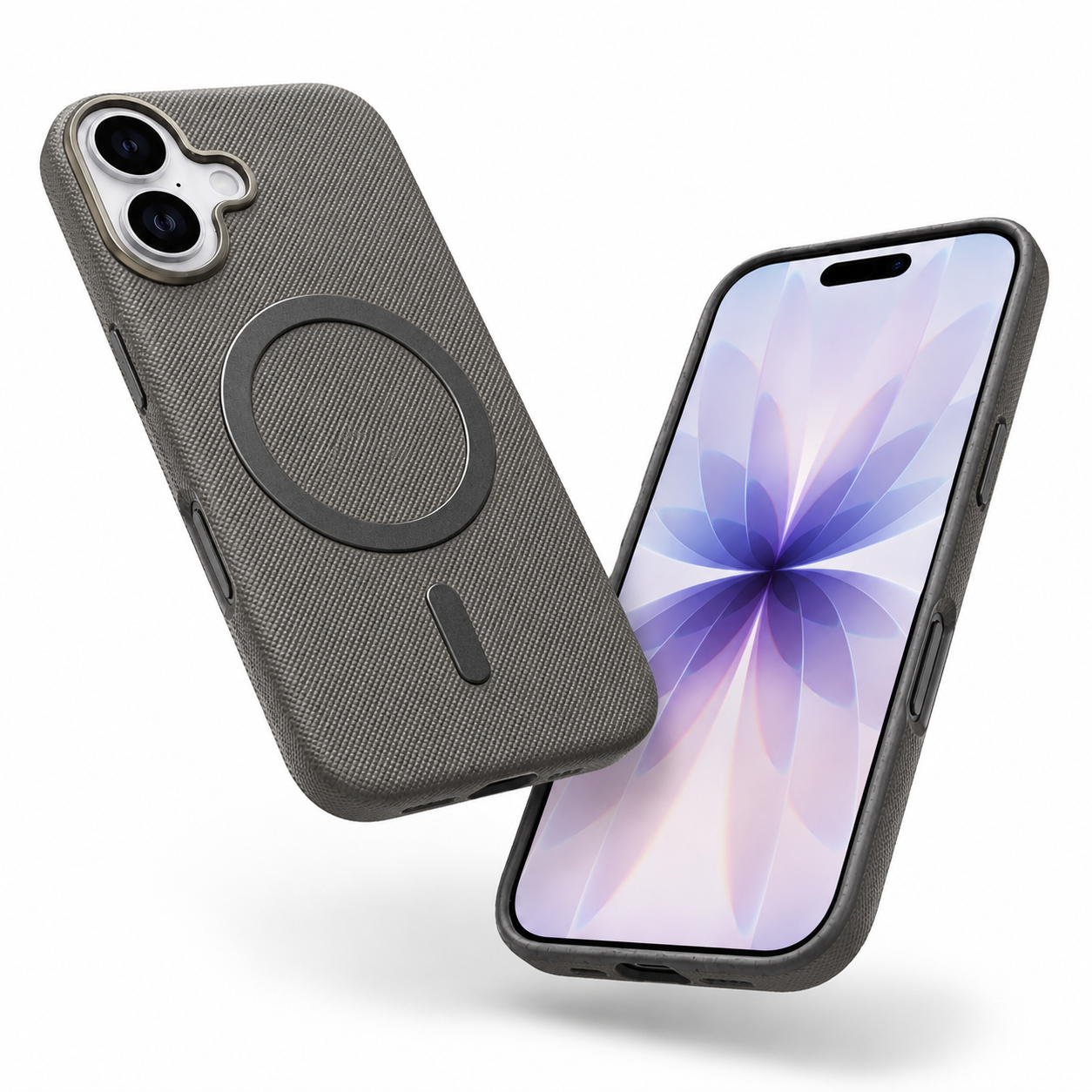 MagSafe Case Apple iPhone 17 grey fabric texture shockproof back cover