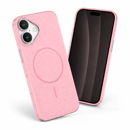 Slim Rose Gold Glitter Phone Cover for Apple iPhone 16 | MagSafe Protective Case
