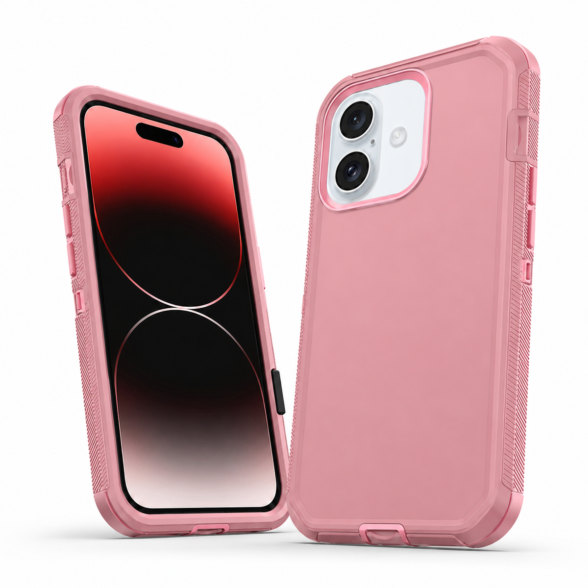 Shockproof rose gold iPhone 16 cover with reinforced corners