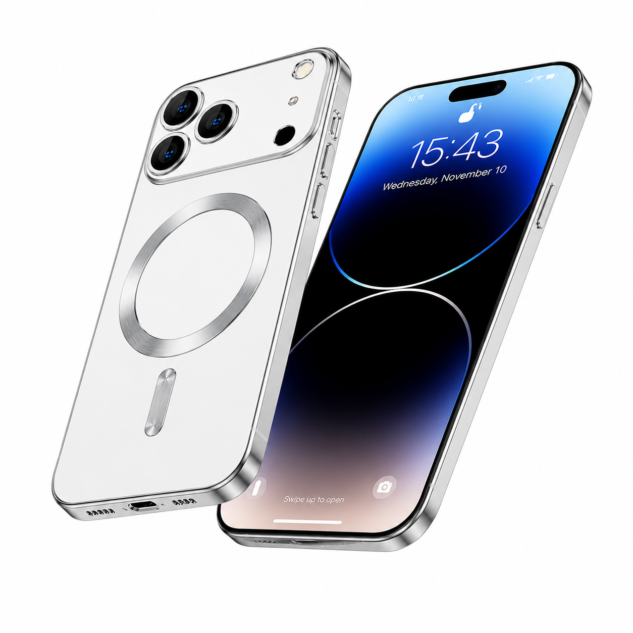 Luxury Magnetic Silver Electro Matt Case for Apple iPhone 17 Pro