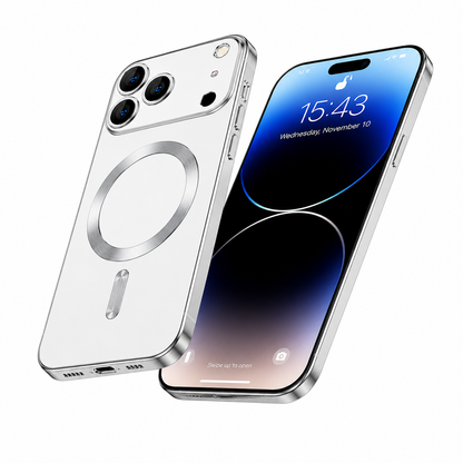 Luxury Magnetic Silver Electro Matt Case for Apple iPhone 17 Pro