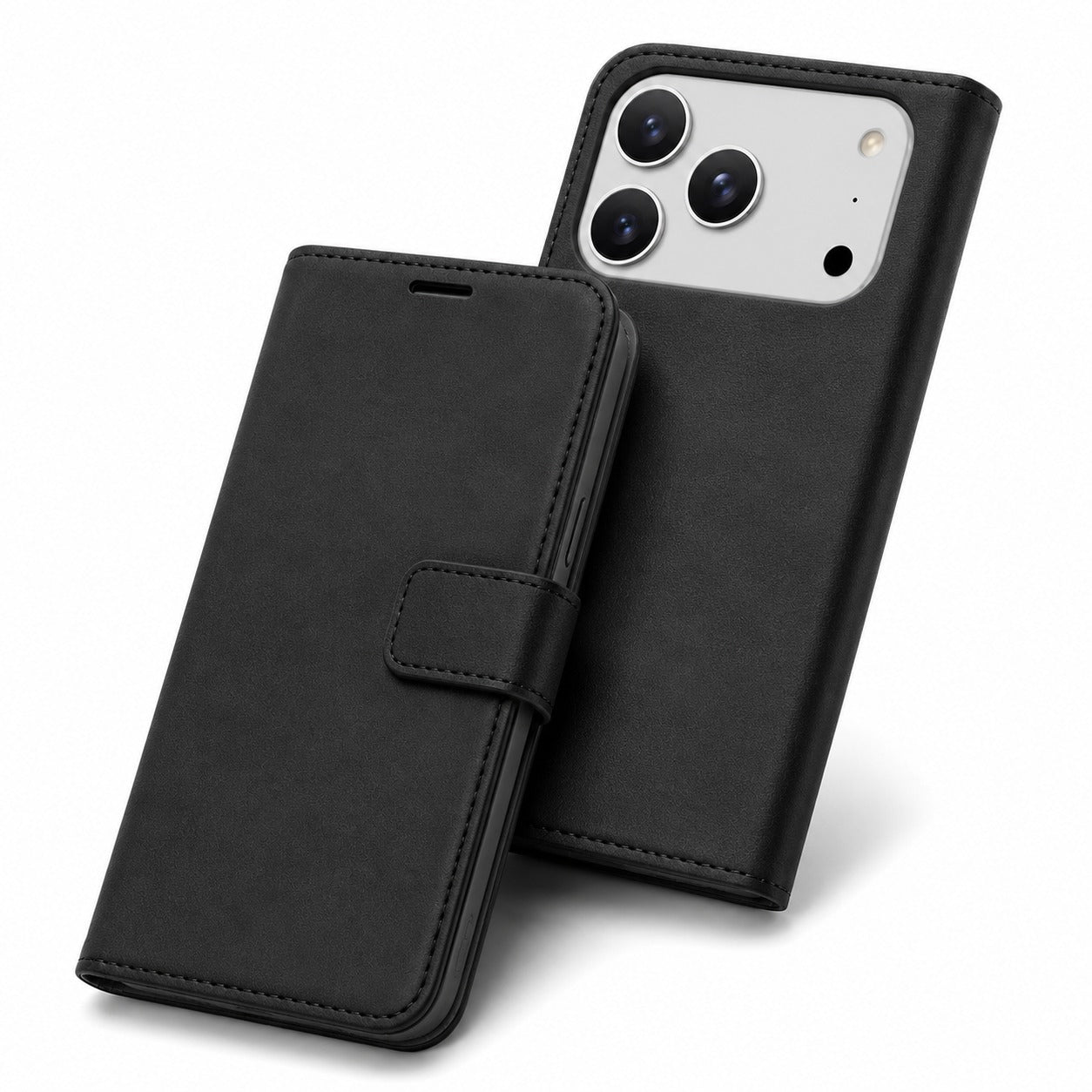 Black iPhone 17 Pro Max Case MagSafe Compatible Wallet Phone Cover