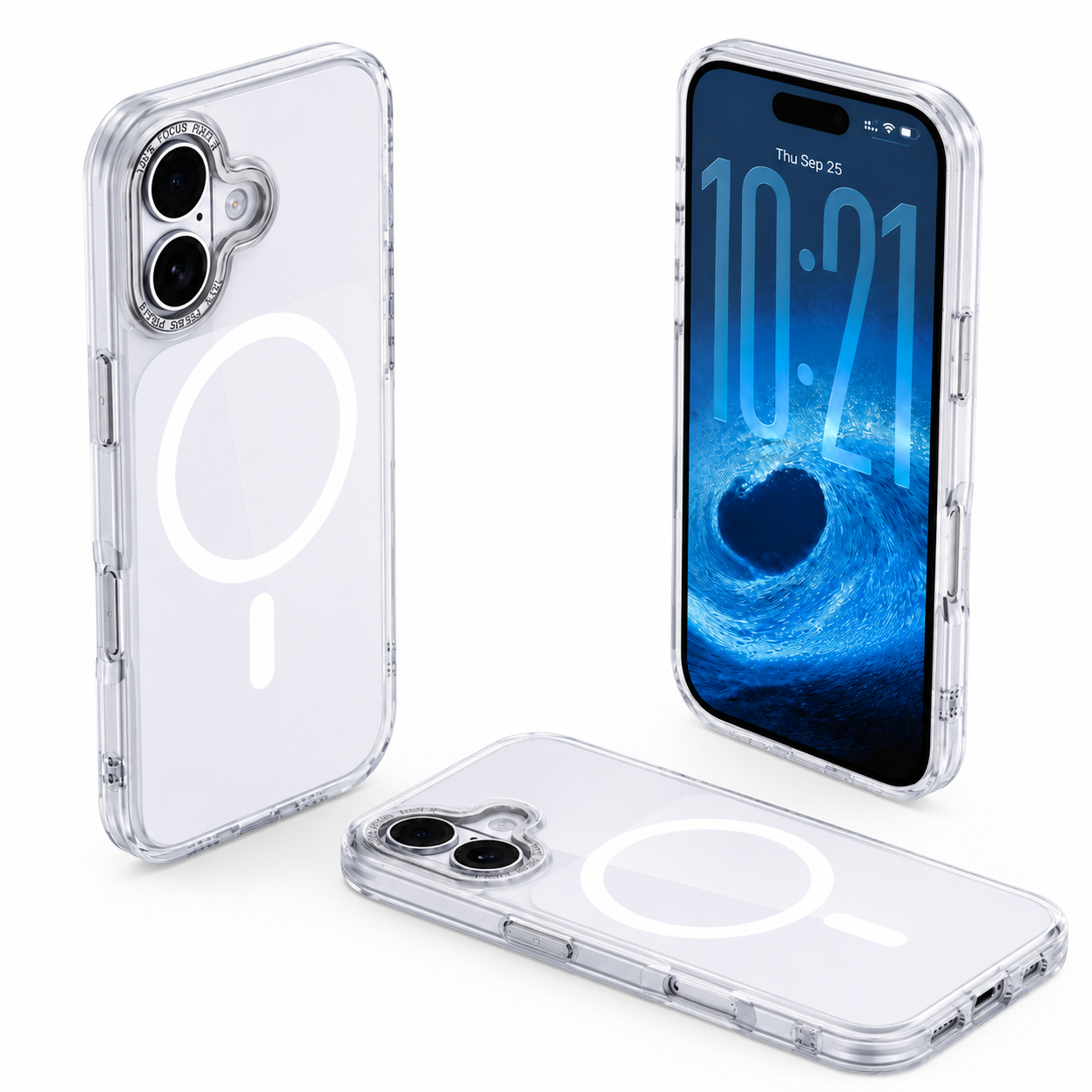 Apple iPhone 16 White Crystal Shell Case, MagSafe Compatible Phone Cover, Drop Protection Case