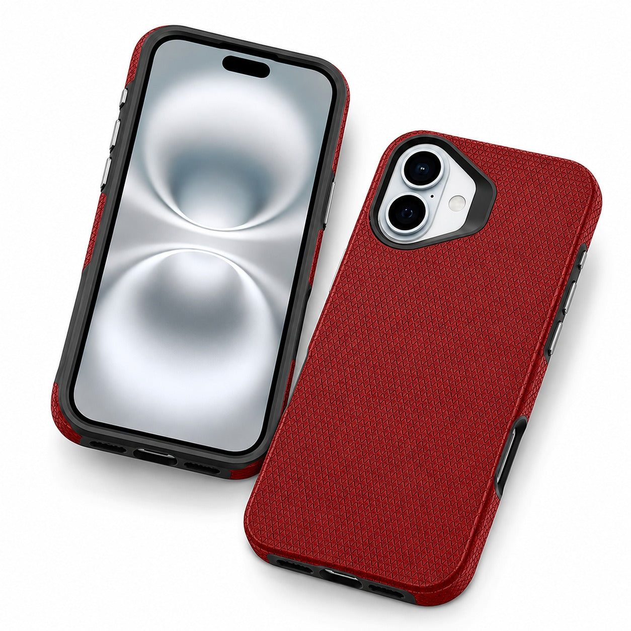  Apple iPhone 17 Red Case, Geometric Triangle Phone Cover, Slim Protective Mobile Case