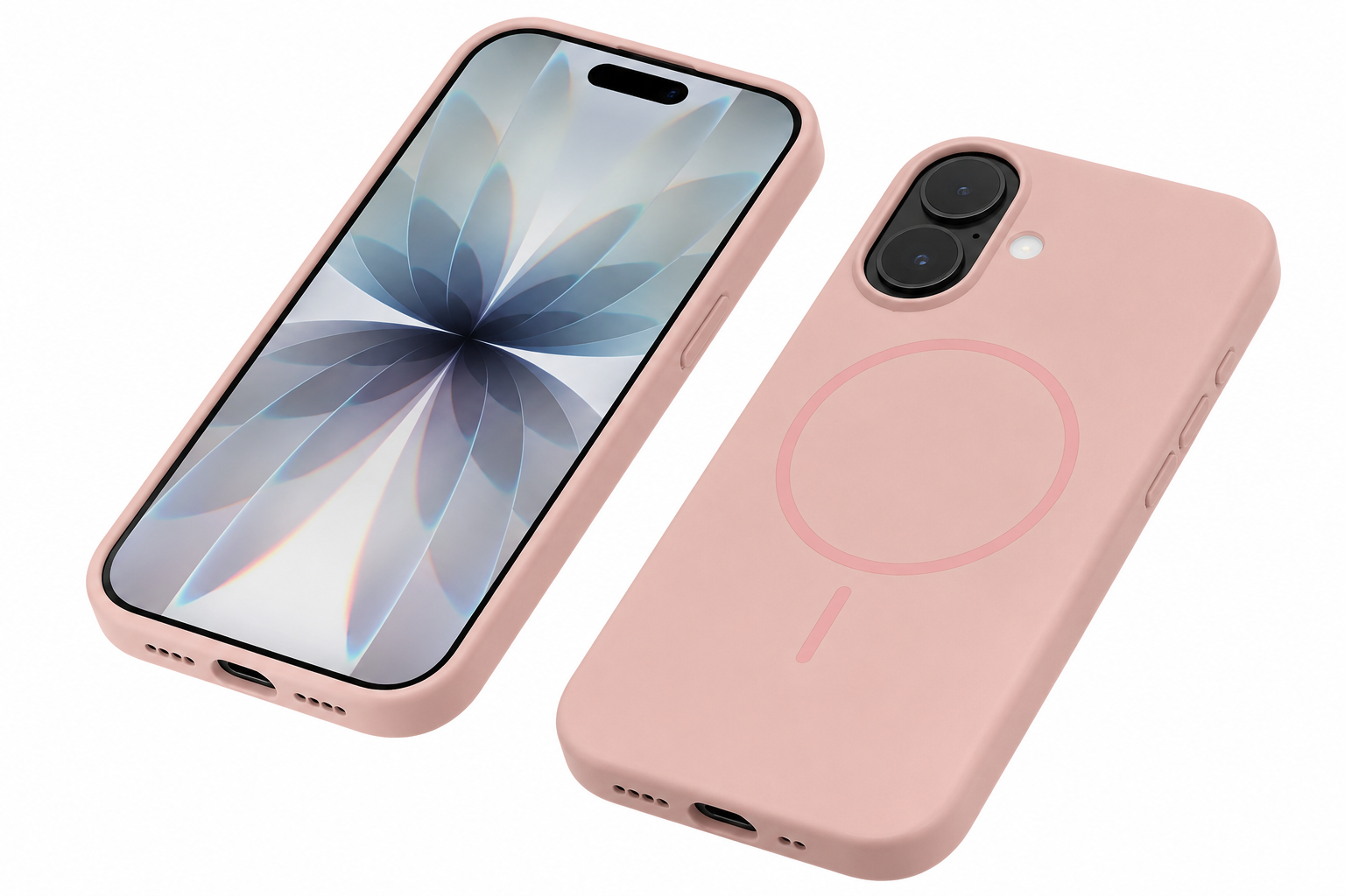 Wireless Charging Compatible Rose Gold MagSafe Silicone Case for Apple iPhone 16