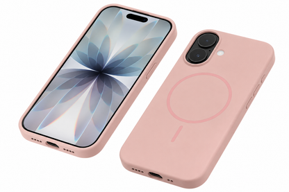 Wireless Charging Compatible Rose Gold MagSafe Silicone Case for Apple iPhone 16