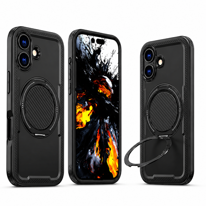 Black MagSafe iPhone 17 Case Protective Mobile Cover with Magnetic Kickstand