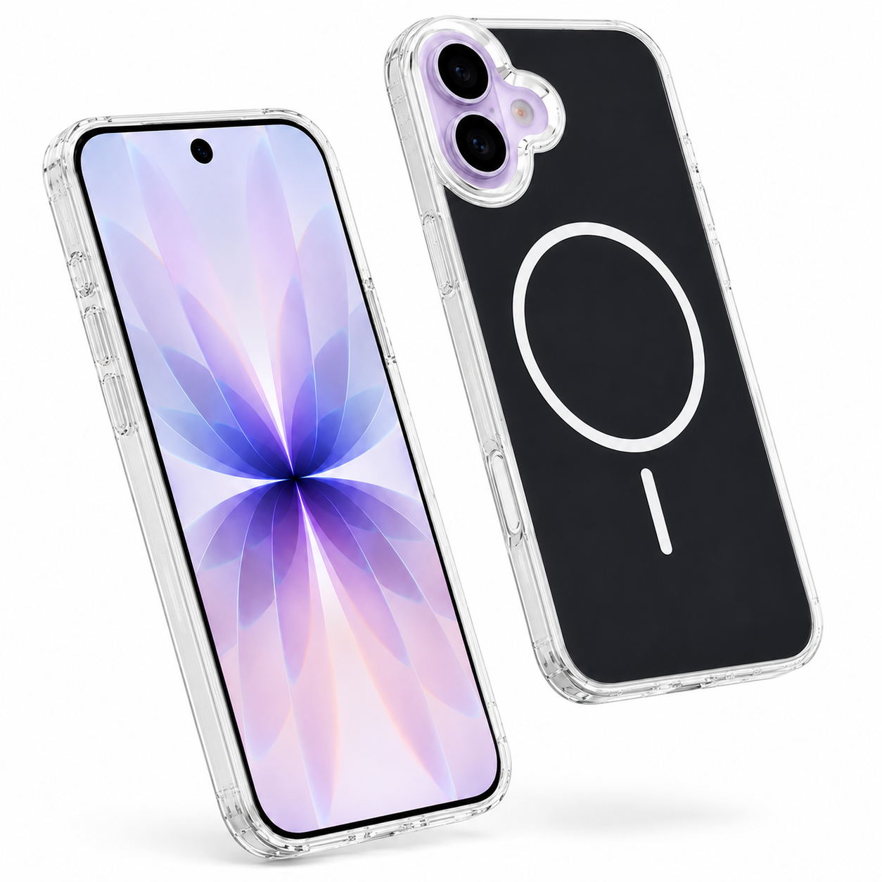 Black MagSafe Phone Case for Apple iPhone 17, Crystal Clear Mobile Cover, Slim Protective Case