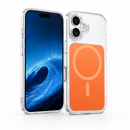 Shockproof MagSafe phone case for iPhone 16 slim crystal shell design