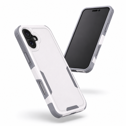 White iPhone 17 protective phone case with anti-slip grip