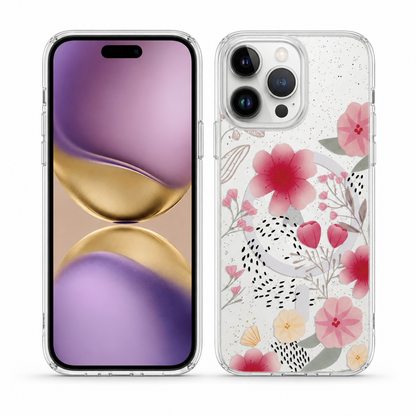 Light pink flower MagSafe case for Apple iPhone 12 / 12 Pro