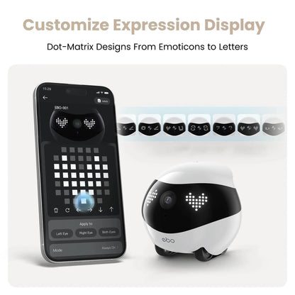 smart tech store Canada. premium tech accessories Canada. Enabot Ebo Air 2 Companion Robot. Gallery image 5. Product shown in a clean studio catalog view with neutral lighting.