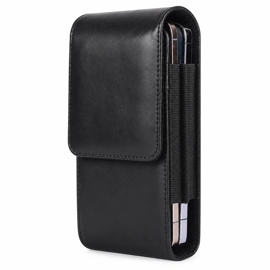 Black Belt Pouch Vertical for Apple iPhone 17 Pro Max with Metal Clip Phone Holster